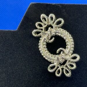 Nina Ricci silver pin brooch scarf clip